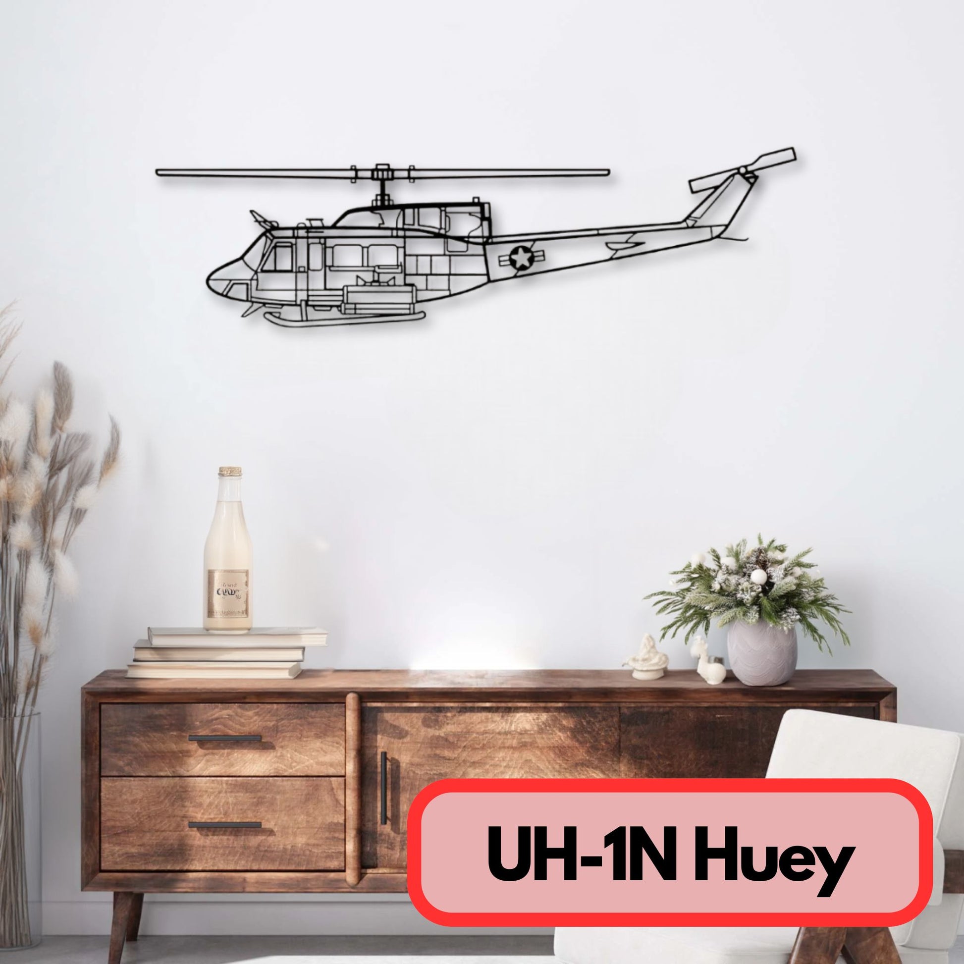 Décoration murale métal UH 1N Huey